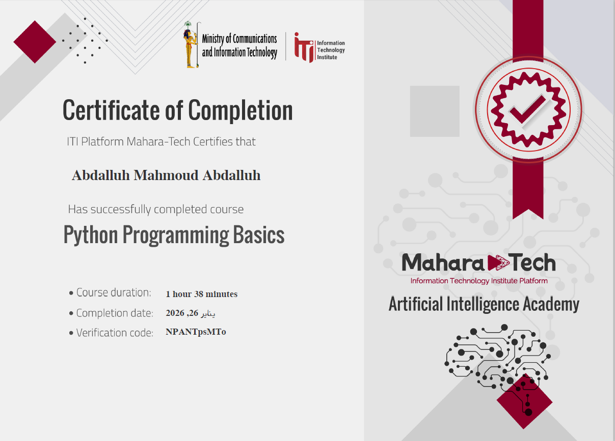 Mahara-Tech Python Certificate